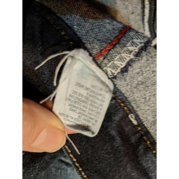 Embroidered Stretch Jean Denim Skirt Waist 34" Juniors Flare - Picture 4 of 5